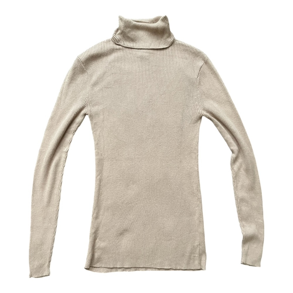 Express Women's Cream Turtleneck Sweater